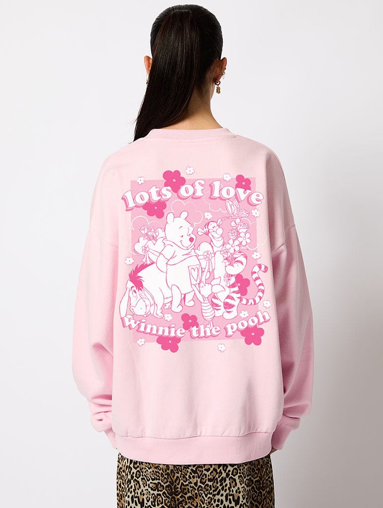 Disney Lots Of Love Winnie The Pooh Sweatshirt In Pink - Image 1