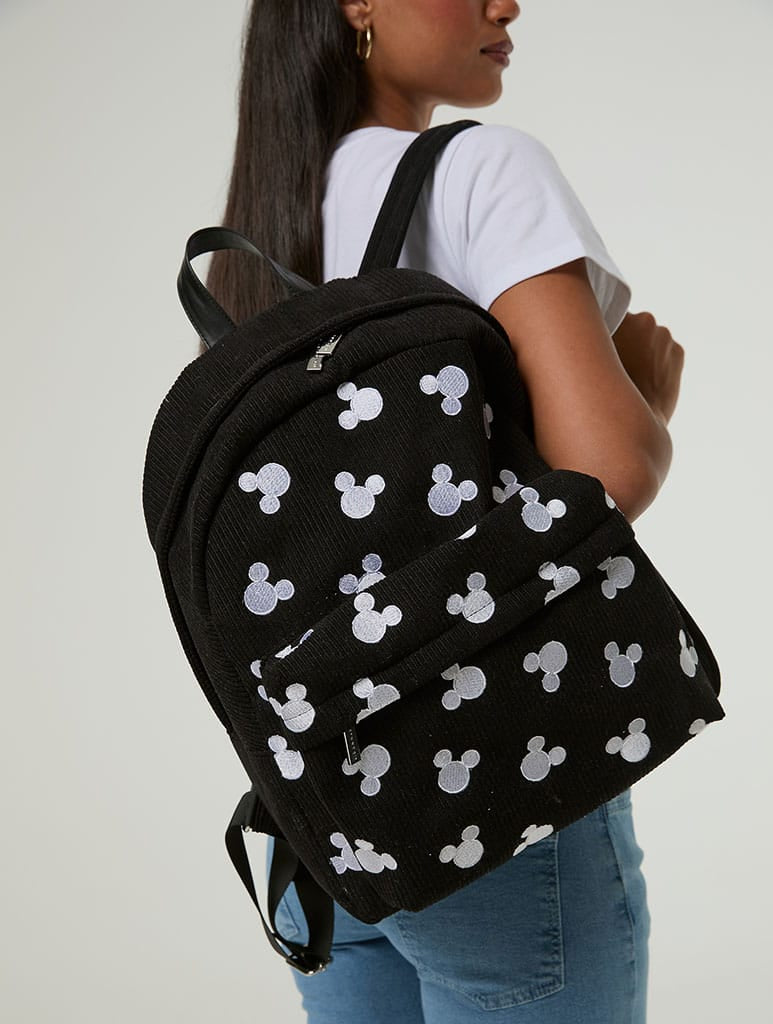 Disney Mickey Gingham Black Cord Backpack - Image 1