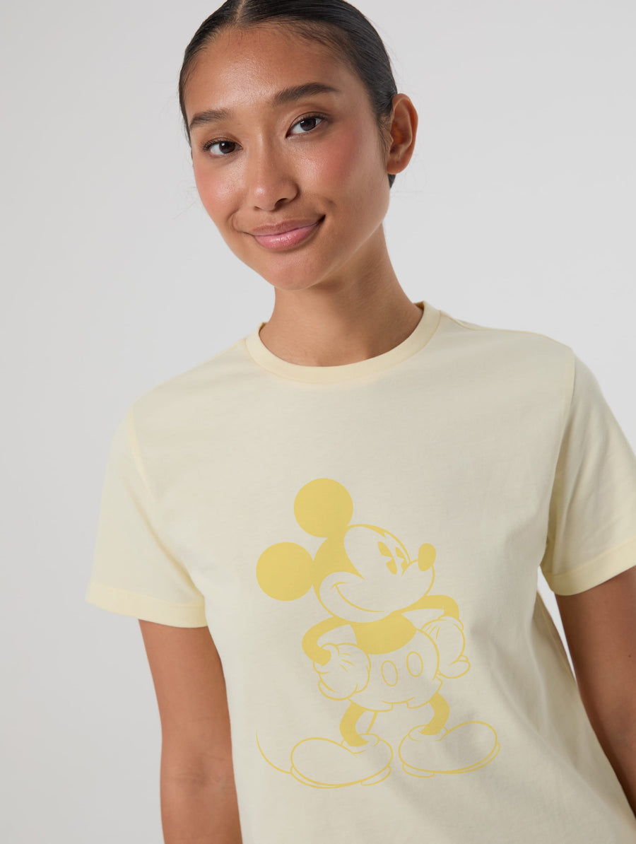 Disney Mickey Mouse Baby T-Shirt In Butter Yellow