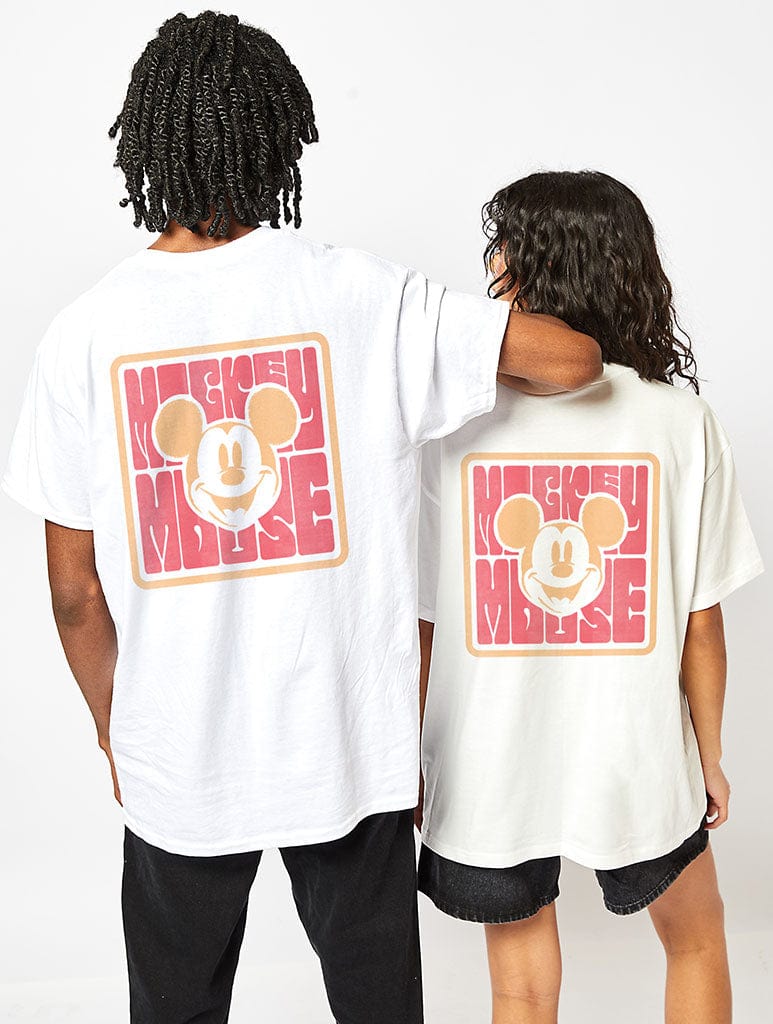 Disney Mickey Mouse Funky Unisex T-Shirt In Ecru - Image 1