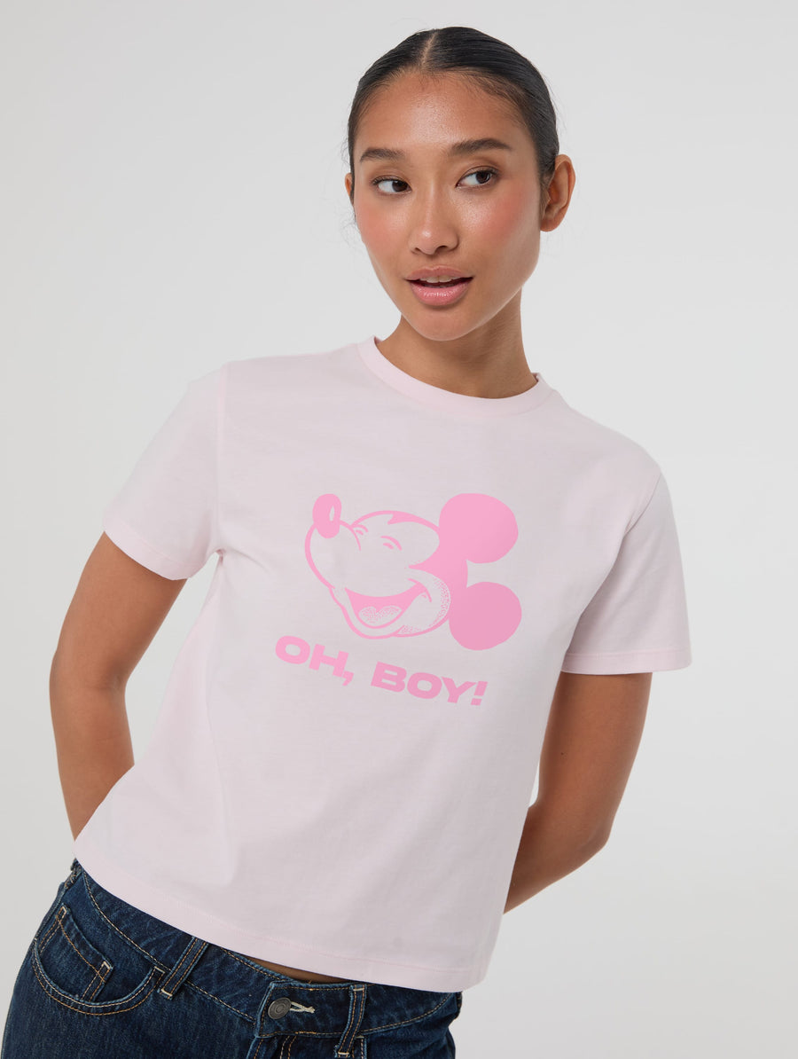 Disney Mickey Mouse Oh Boy! Pink Baby T-Shirt In Pink - Image 1