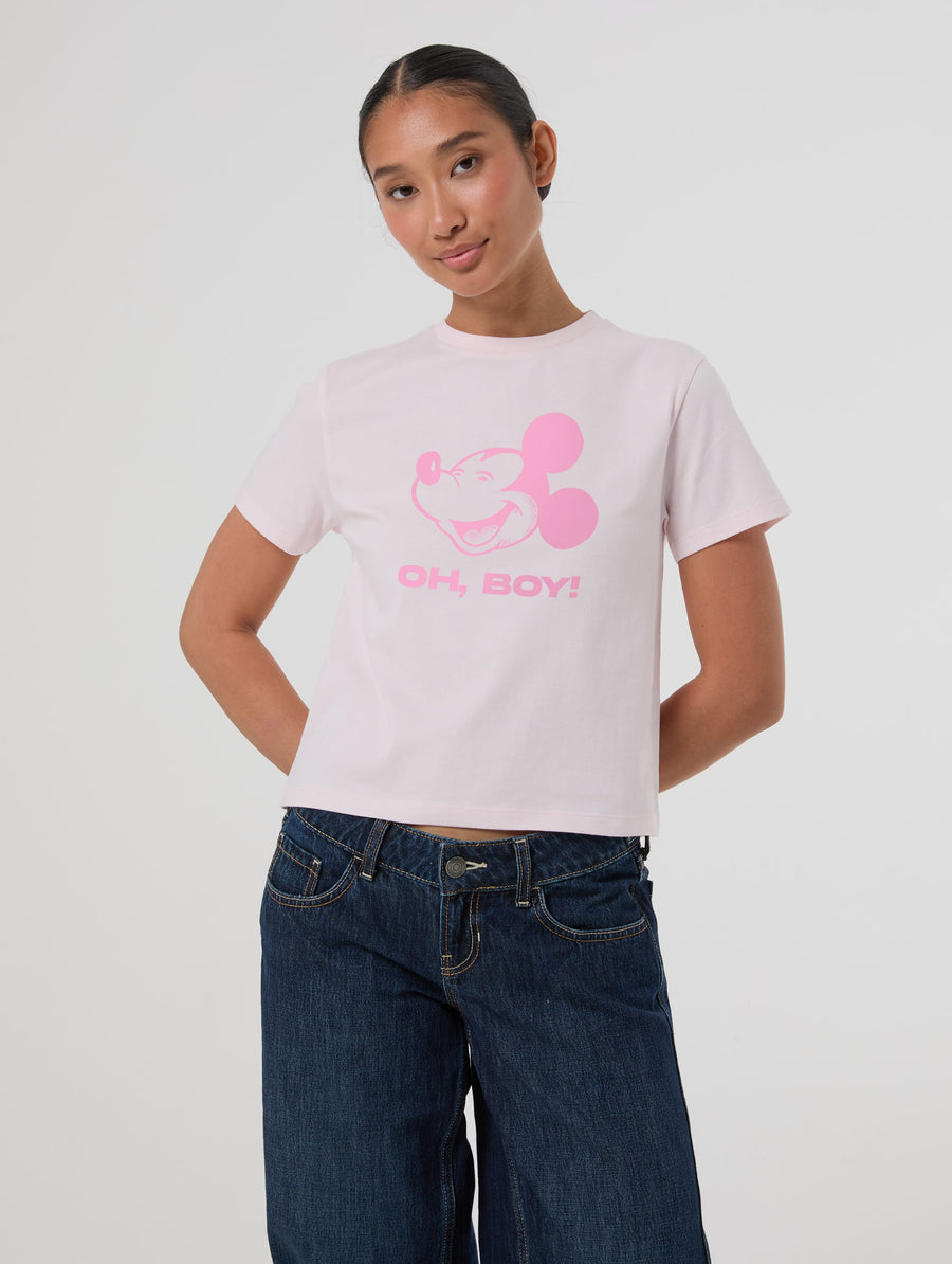 Disney Mickey Mouse Oh Boy! Pink Baby T-Shirt In Pink