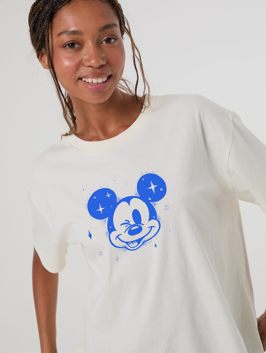 Disney Mickey Mouse Original Spray Paint T-Shirt In White - Image 1
