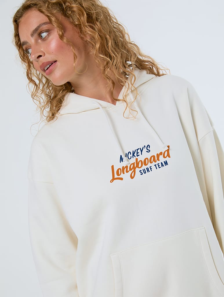 Disney Mickey Mouse Surf Hoodie In White