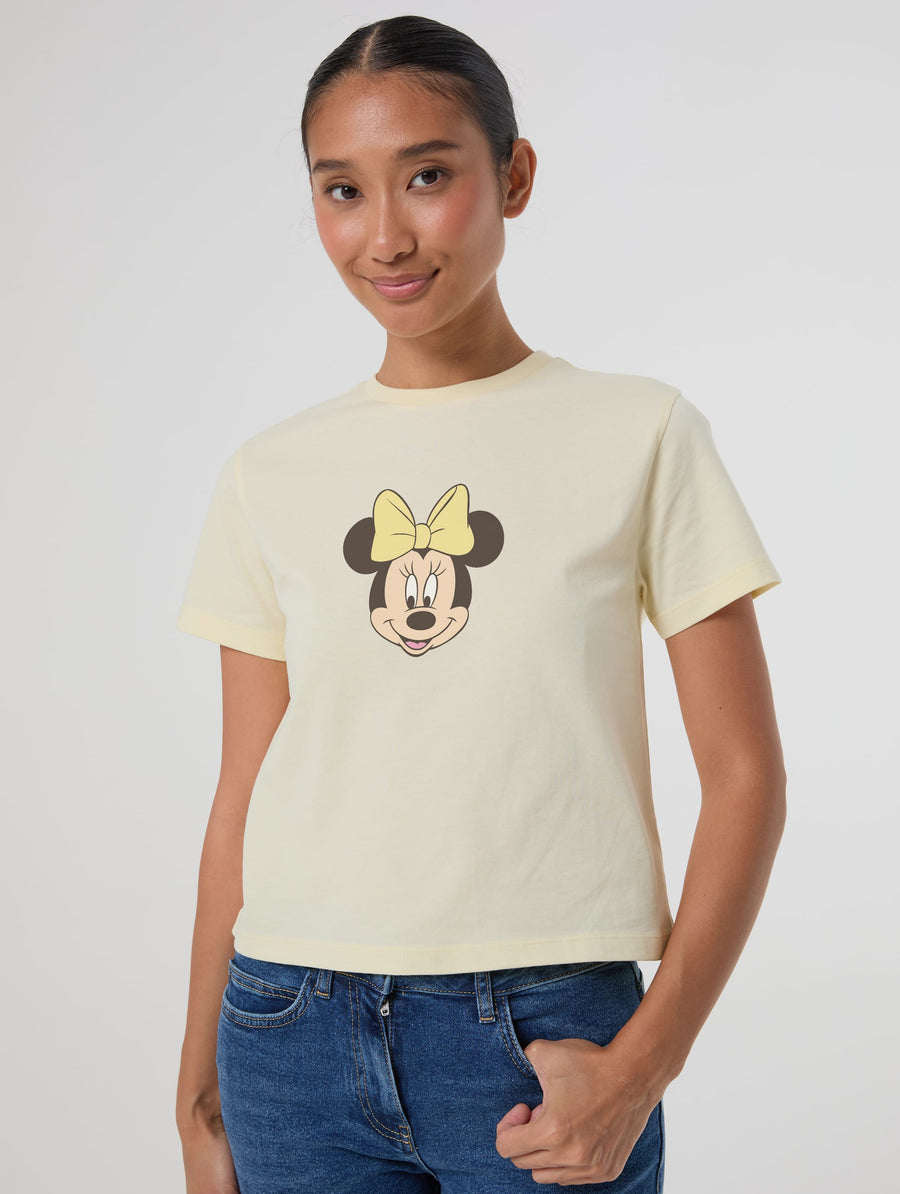 Disney Minnie Mouse Baby T-Shirt In Butter Yellow - Image 1