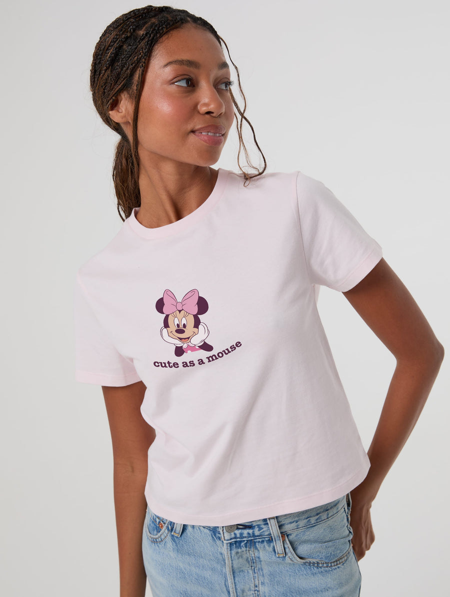 Disney Minnie Mouse Cute As A Mouse Baby T-Shirt In Pink - Image 1