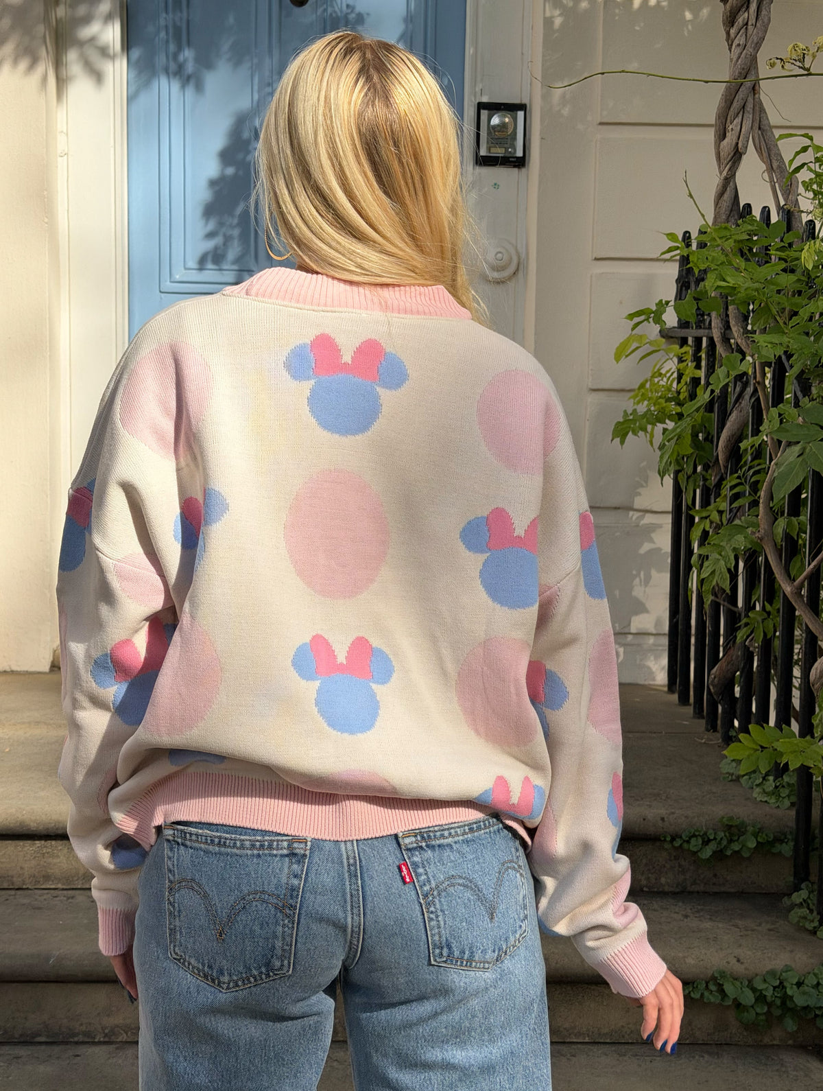 Disney Minnie Mouse Head Polka Dot Knitted Cardigan - Image 5