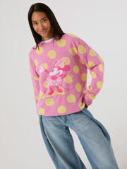Disney Minnie Mouse Pink Polka Dot Knitted Jumper