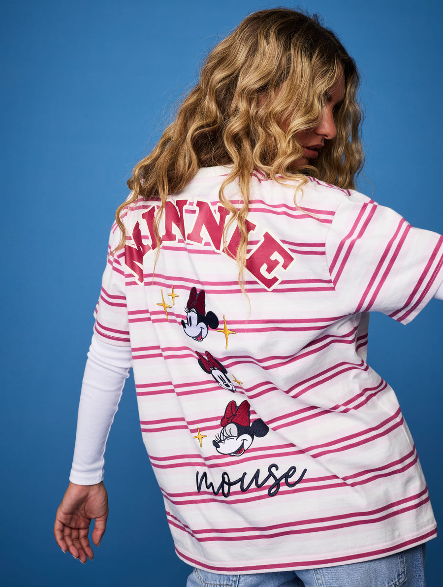 Disney Minnie Pink Stripe T-Shirt