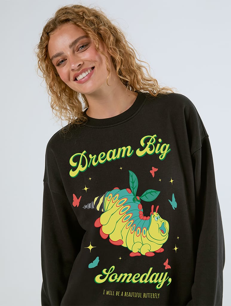 Disney Pixar A Bug’s Life Beautiful Butterfly Sweatshirt In Black