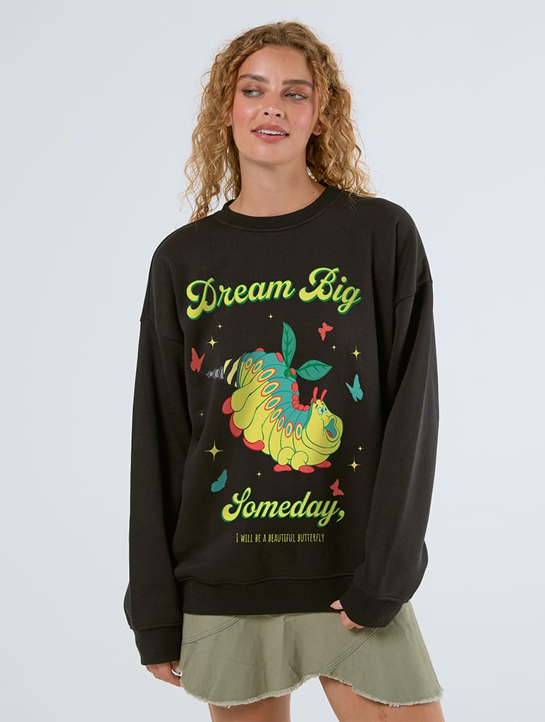 Disney Pixar A Bug’s Life Beautiful Butterfly Sweatshirt In Black - Image 1