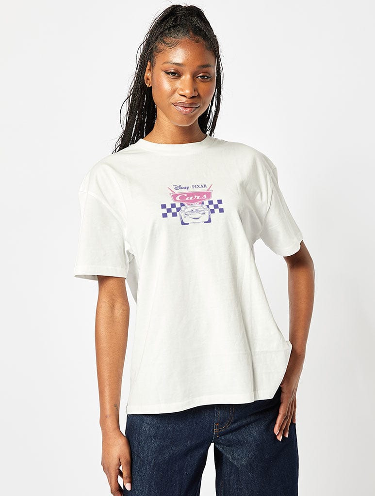 Disney Pixar Cars T-Shirt In Ecru