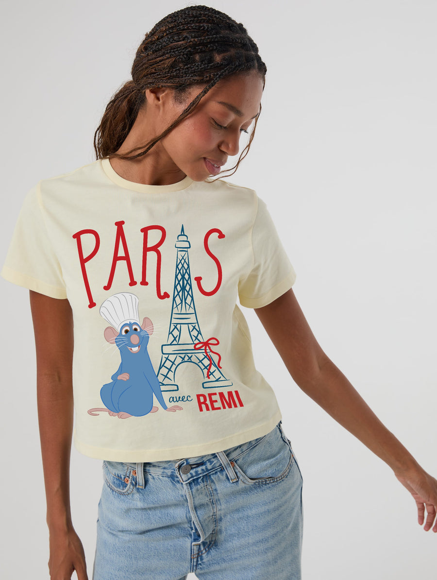Disney Pixar Ratatouille Paris Avec Remi Baby T-Shirt In Butter Yellow - Image 1