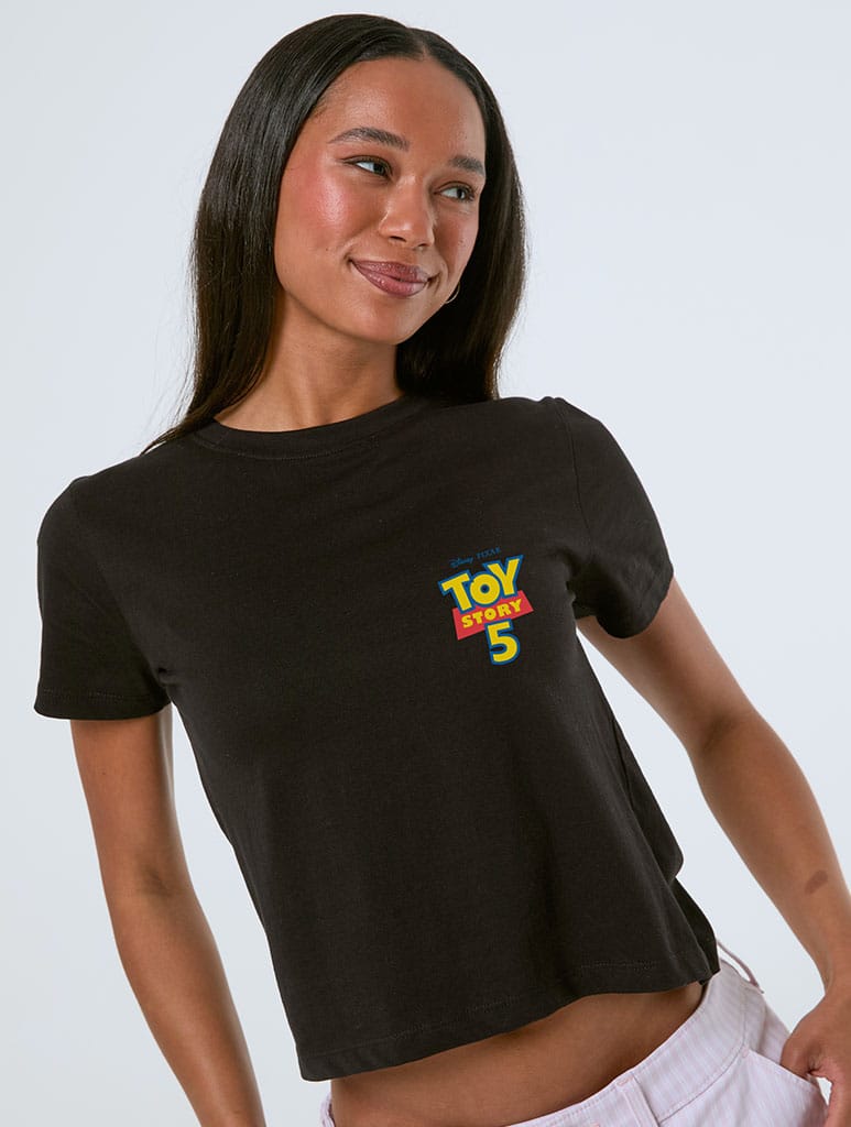 Disney Pixar Toy Story 5 Poster Baby T-Shirt In Black - Image 1