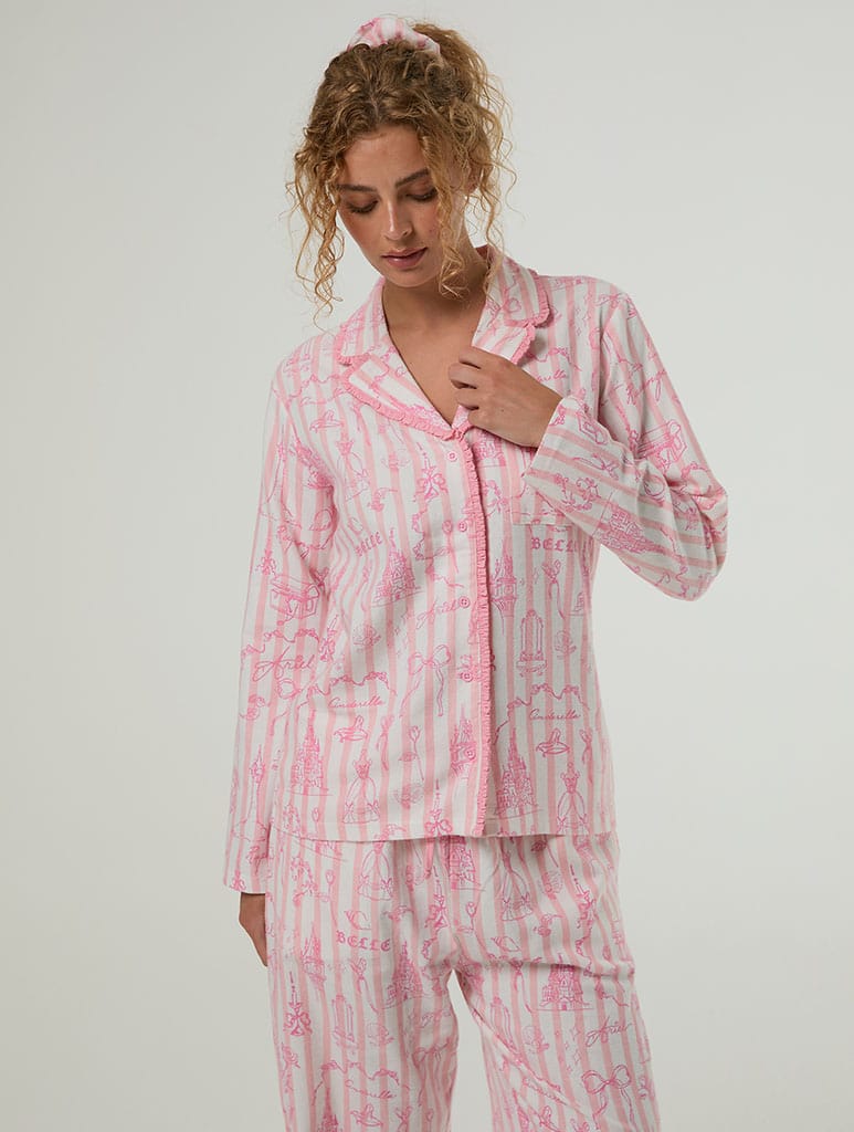 Disney Princess Stripe Pyjama Set with Scrunchie - Image 1