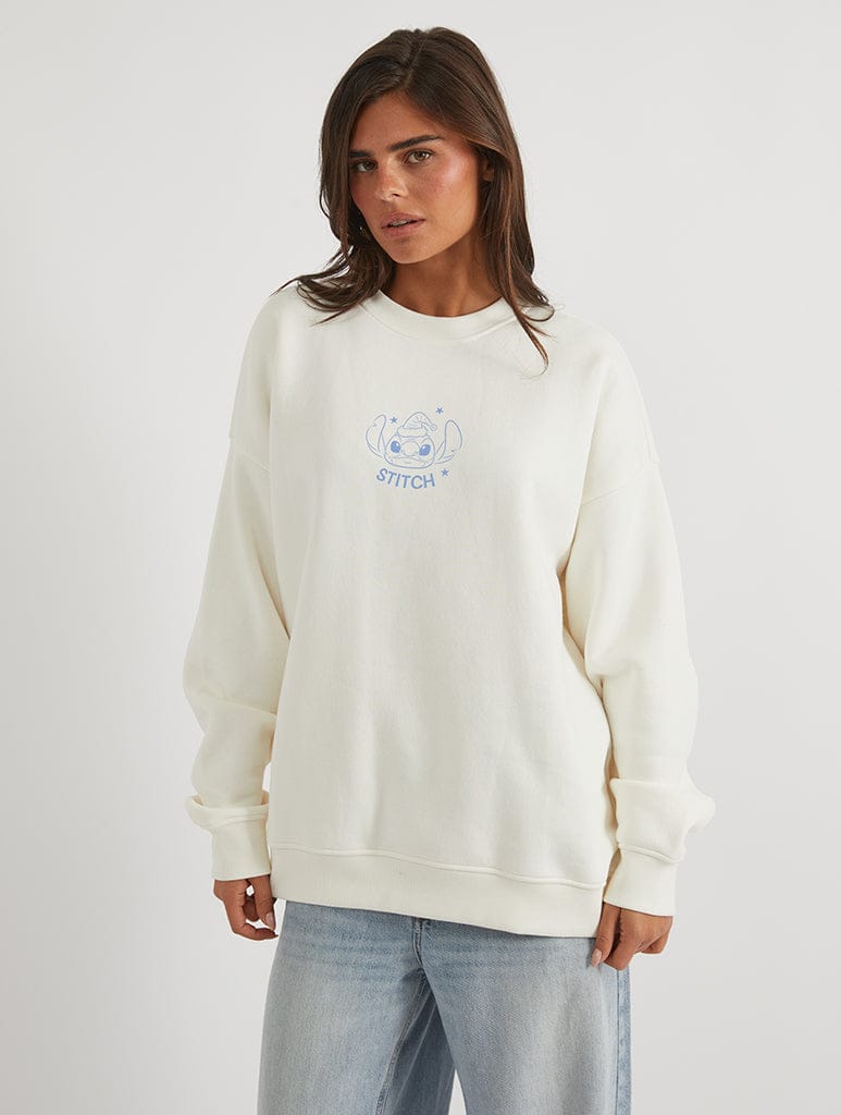 Disney Stitch Aloha Holidays Sweatshirt In White