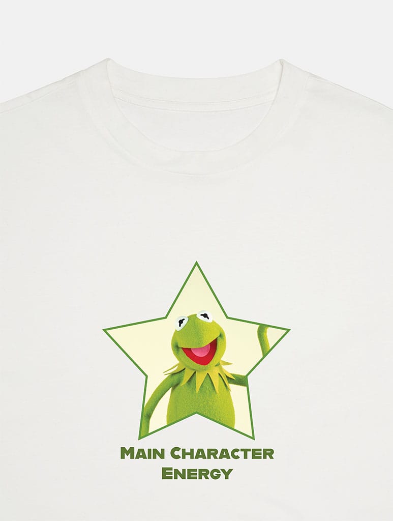 Disney The Muppets Kermit Main Character Energy Baby T-Shirt In White