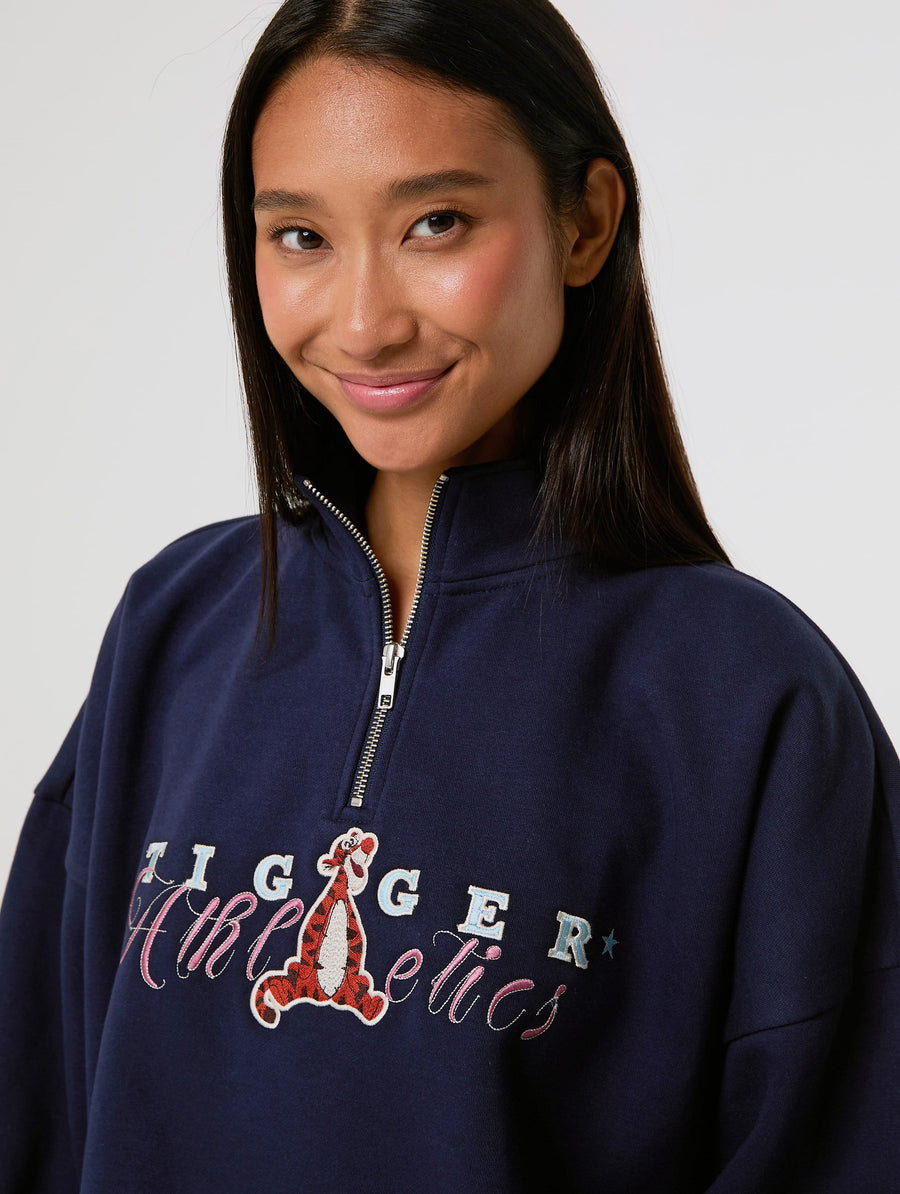 Disney Tigger Athletics Quarter Zip Sweatshirt - Image 1