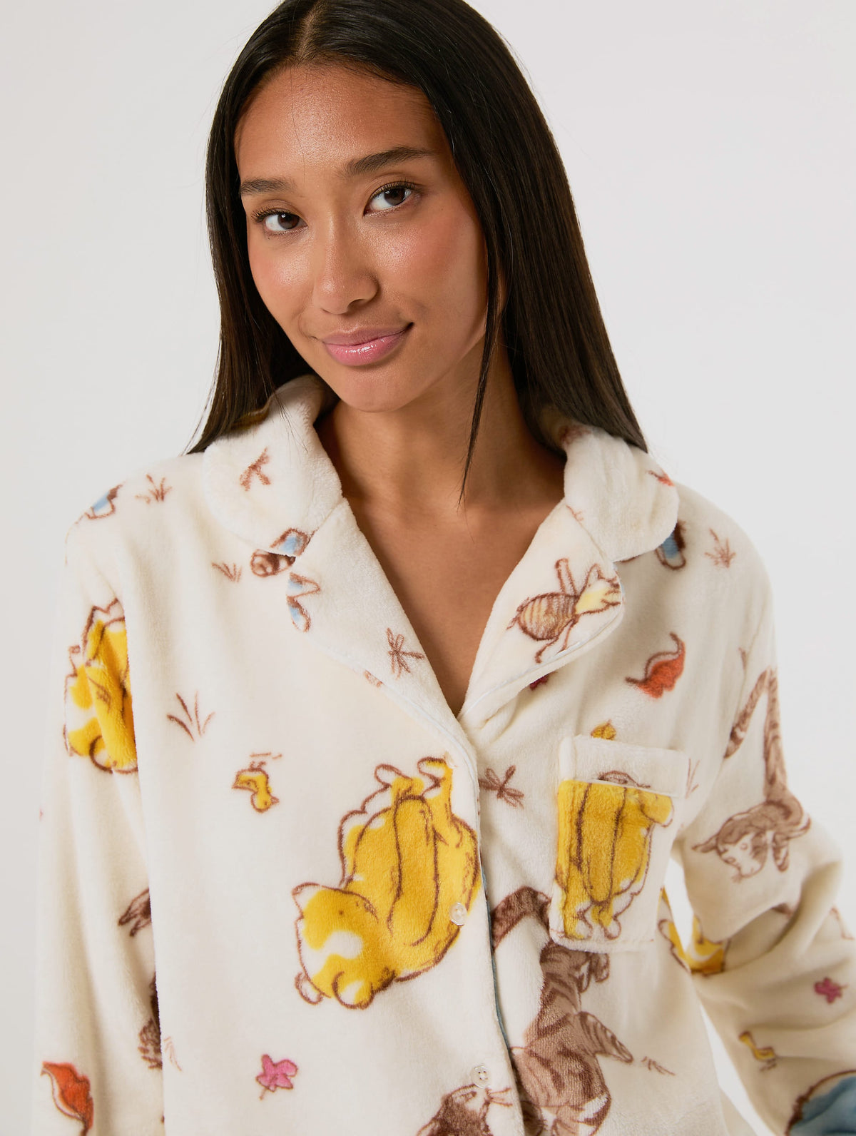 Disney Winnie The Pooh Ecru Fleece Pyjama Set - Image 4