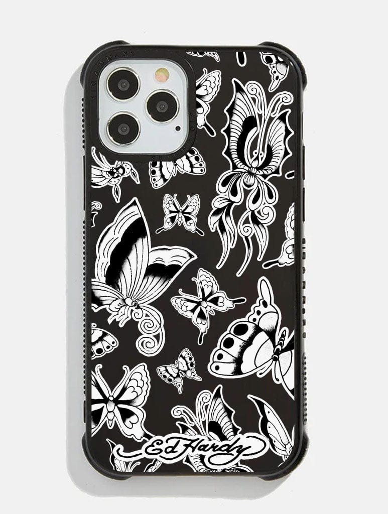 Ed Hardy x Skinnydip Black Tattoo Stencil Shock iPhone Case - Image 1