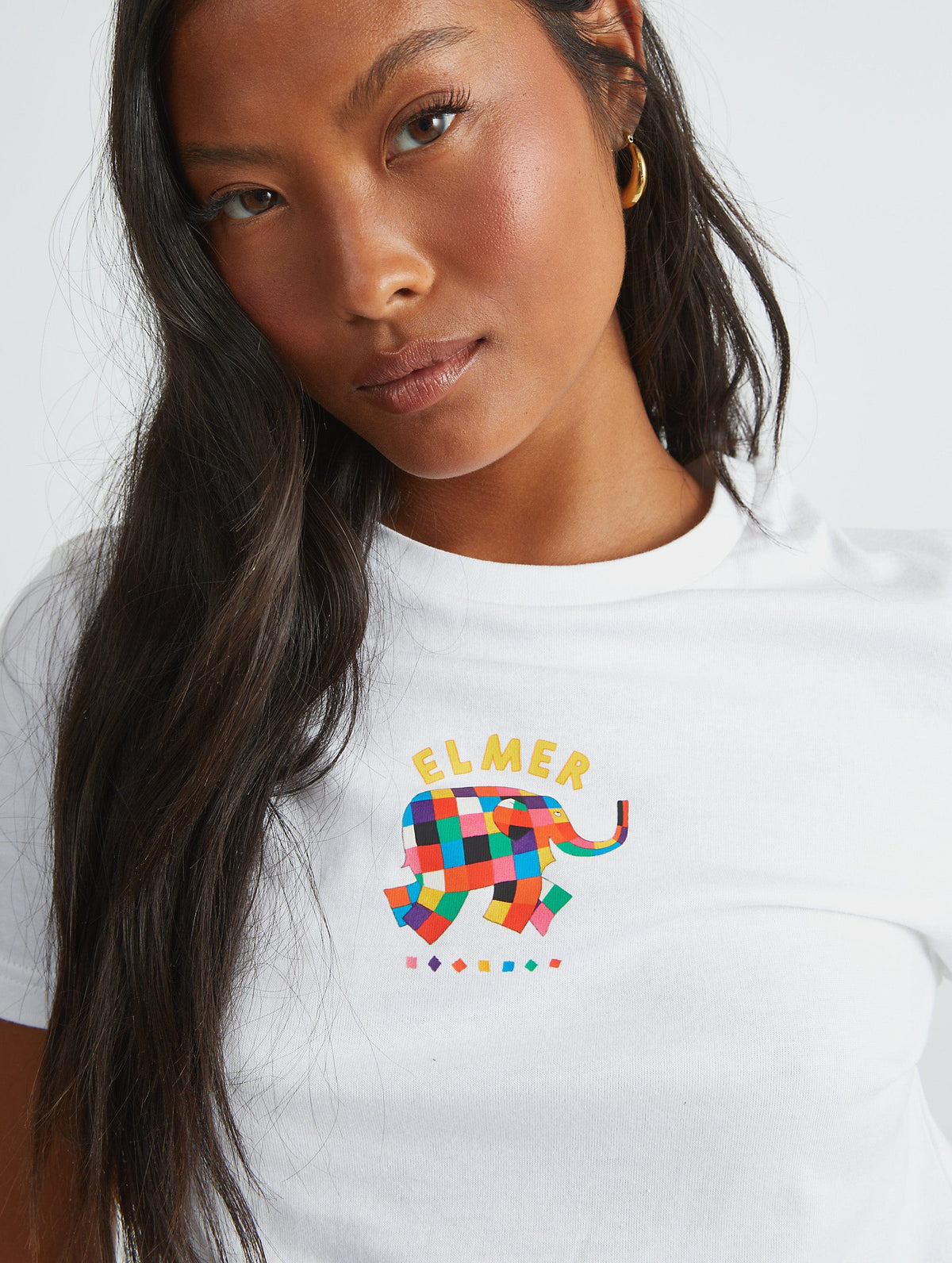 Elmer Baby T-Shirt in White - Image 2