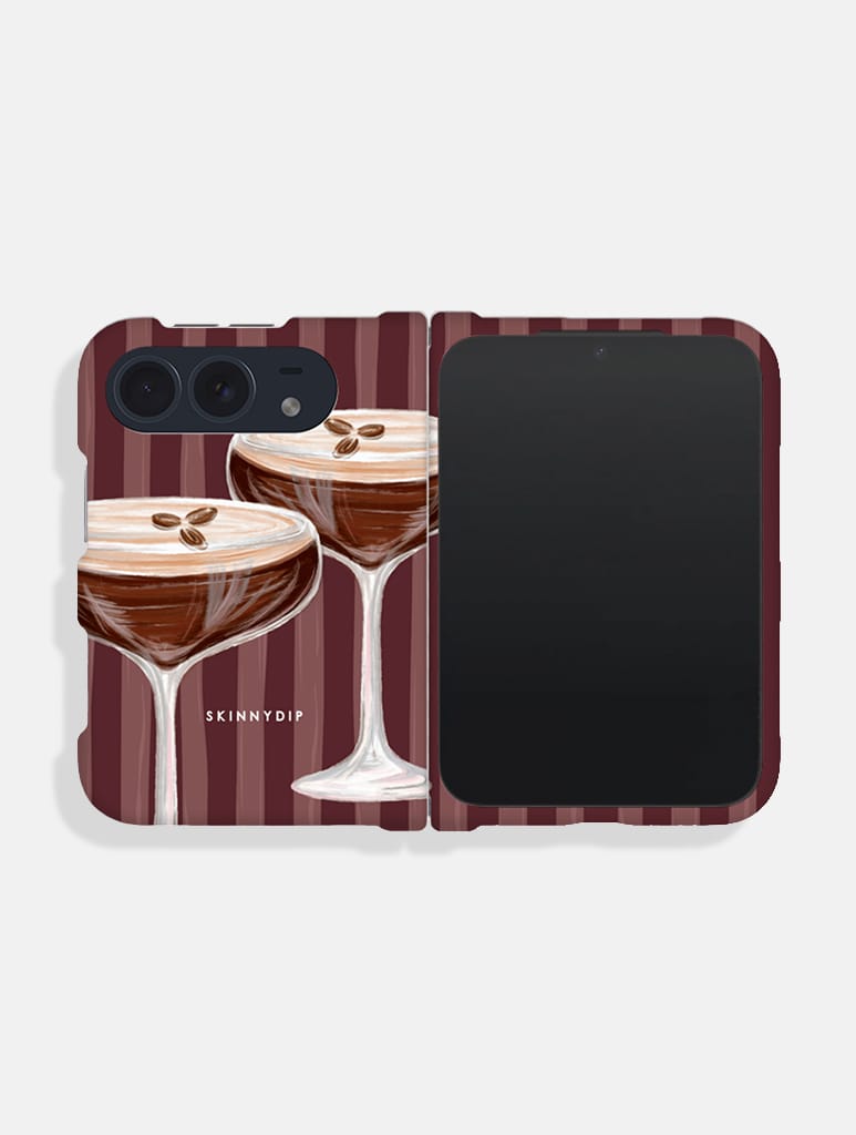 Espresso Martini Stripes Impact Resistant iPhone Duo Case - Image 1