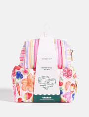 Exotic Flower Quilted Makeup Bag Set