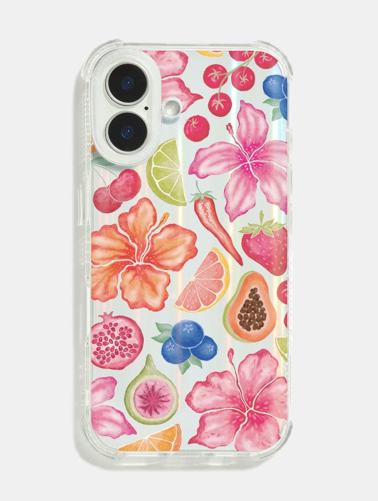 Exotic Fruit & Flowers Shock iPhone Case - Image 1