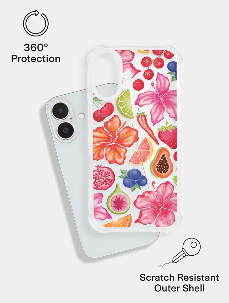Exotic Fruit & Flowers Shock iPhone Case - Image 3