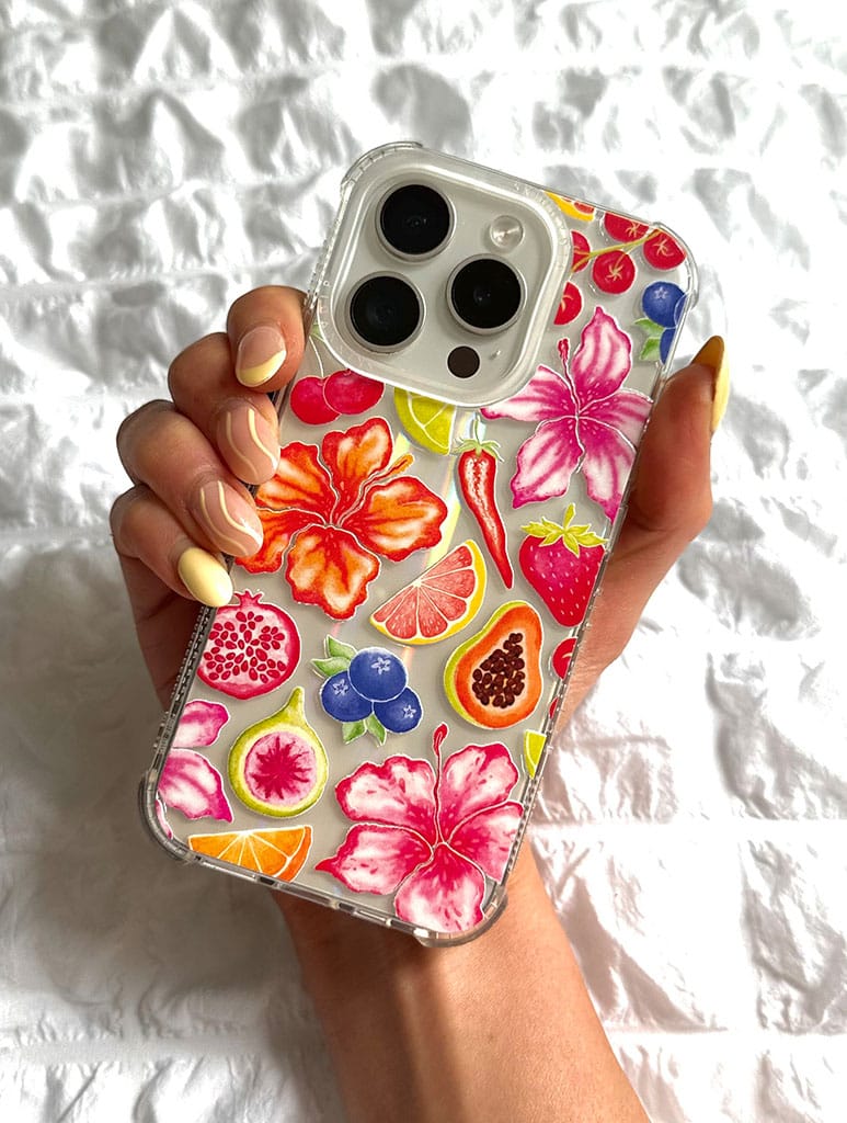 Exotic Fruit & Flowers Shock iPhone Case