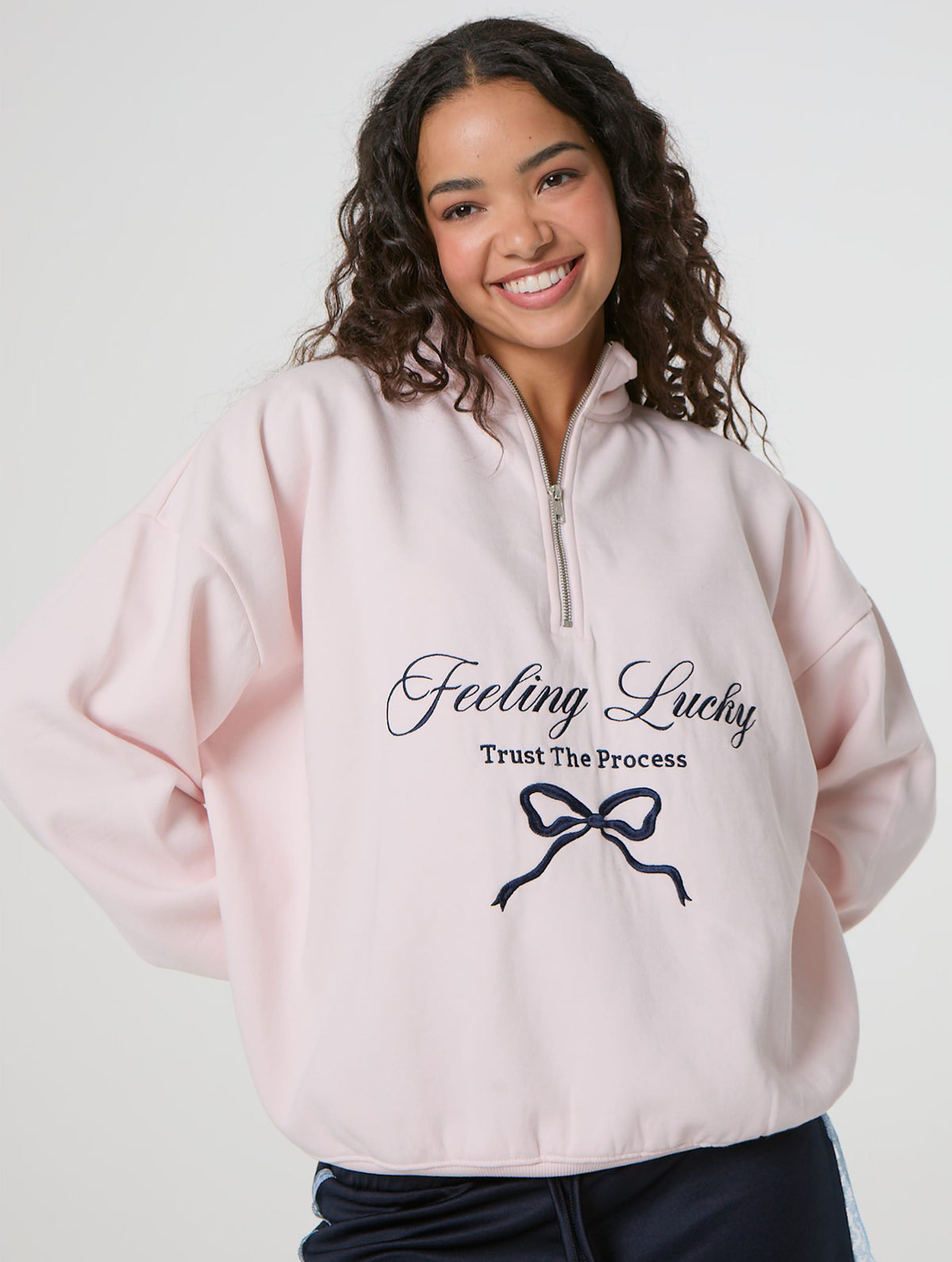 Feeling Lucky Quarter Zip Sweatshirt - Image 4