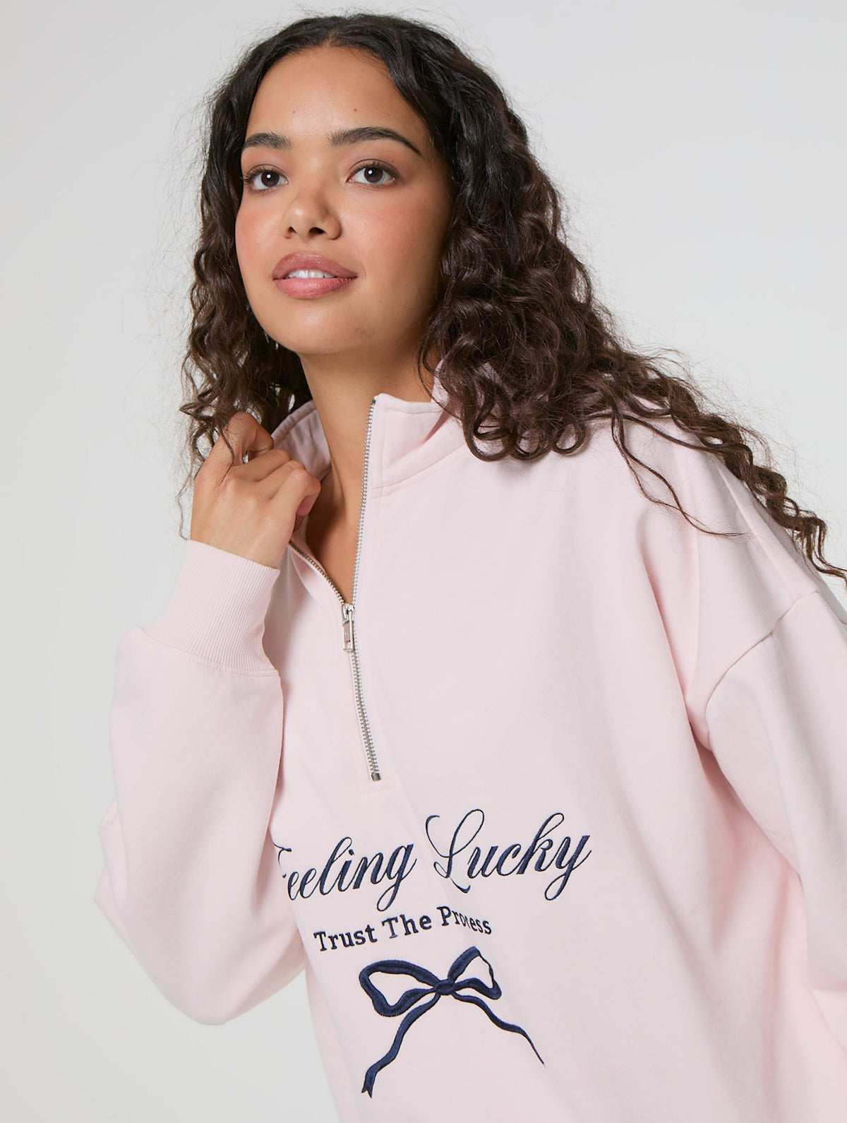 Feeling Lucky Quarter Zip Sweatshirt - Image 3