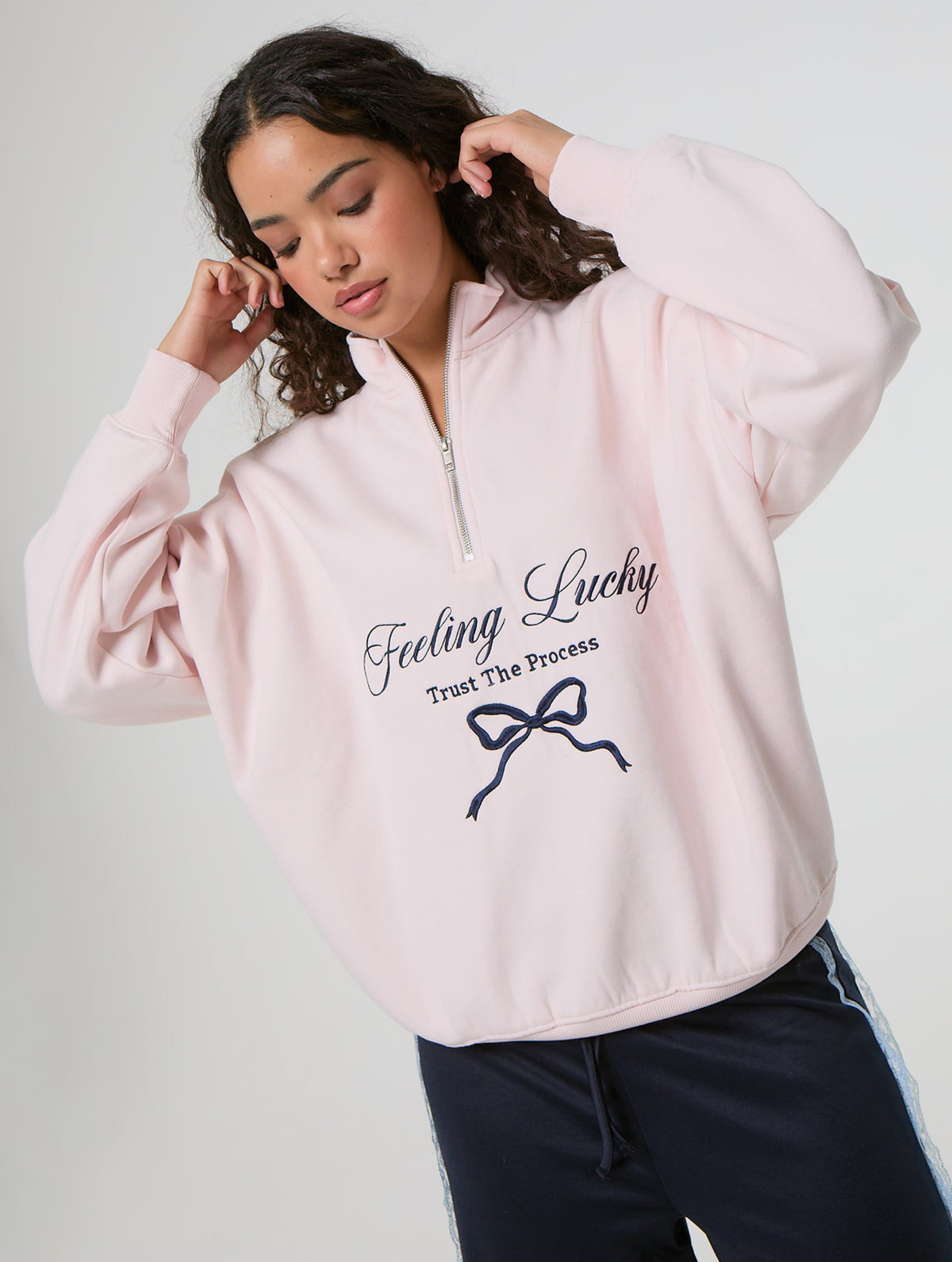 Feeling Lucky Quarter Zip Sweatshirt - Image 2