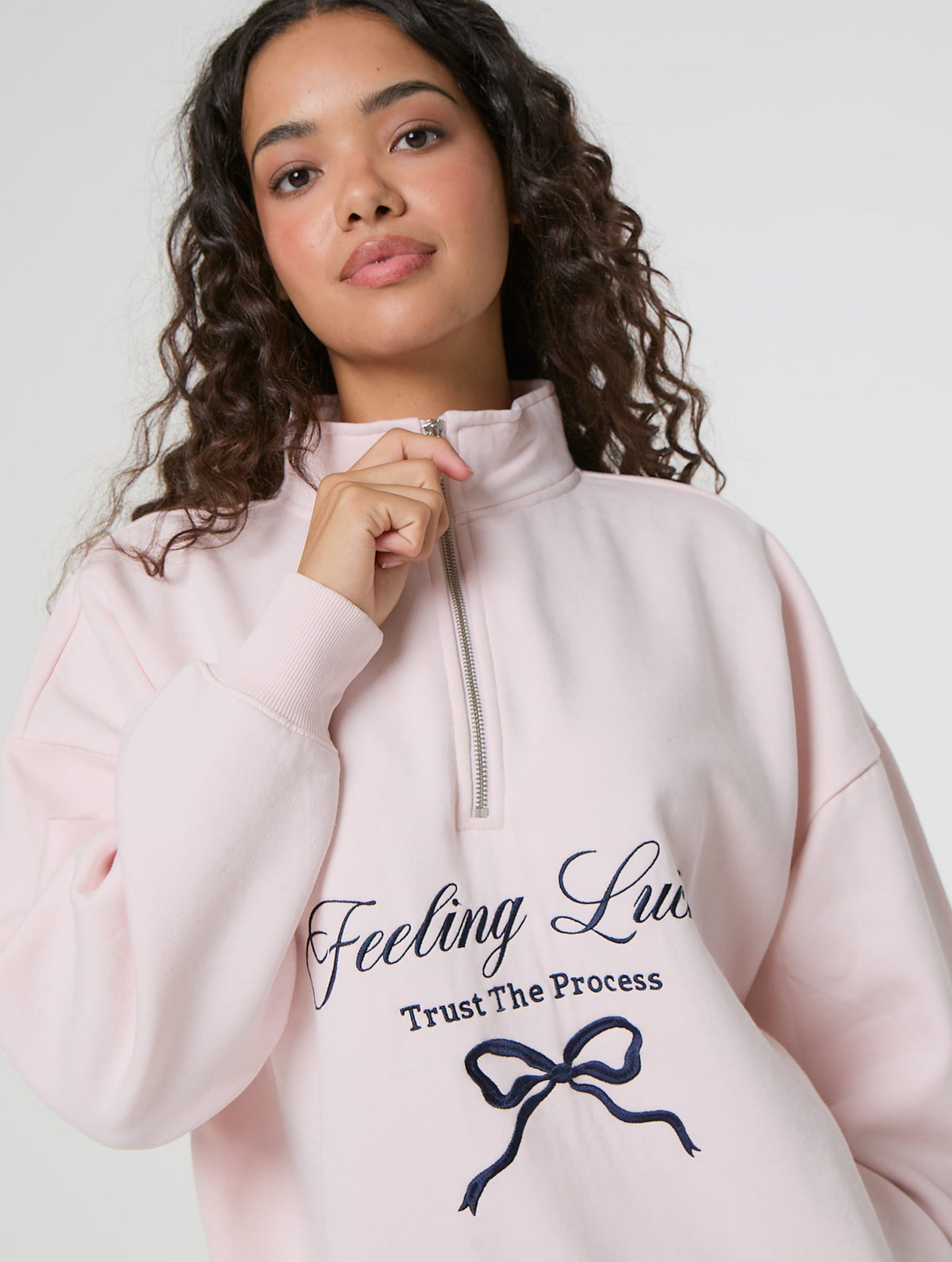 Feeling Lucky Quarter Zip Sweatshirt - Image 1