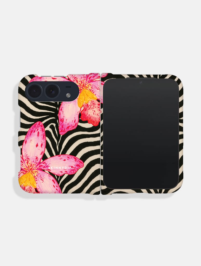 Floral Zebra Print Impact Resistant iPhone Duo Case - Image 1