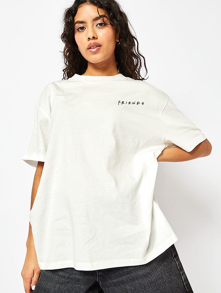 Friends x Skinnydip Frame T-Shirt In Ecru
