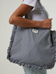 Gingham Ruffle Tote Bag