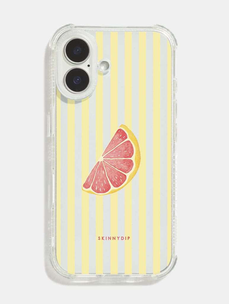 Grapefruit Stripes Shock iPhone Case - Image 1