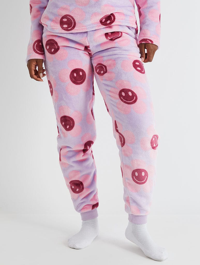 Happy Flower Lilac Twosie Fleece Pyjama Set - Image 4
