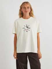 Hello Kitty x Skinnydip Candy Cane Bow T-Shirt In White