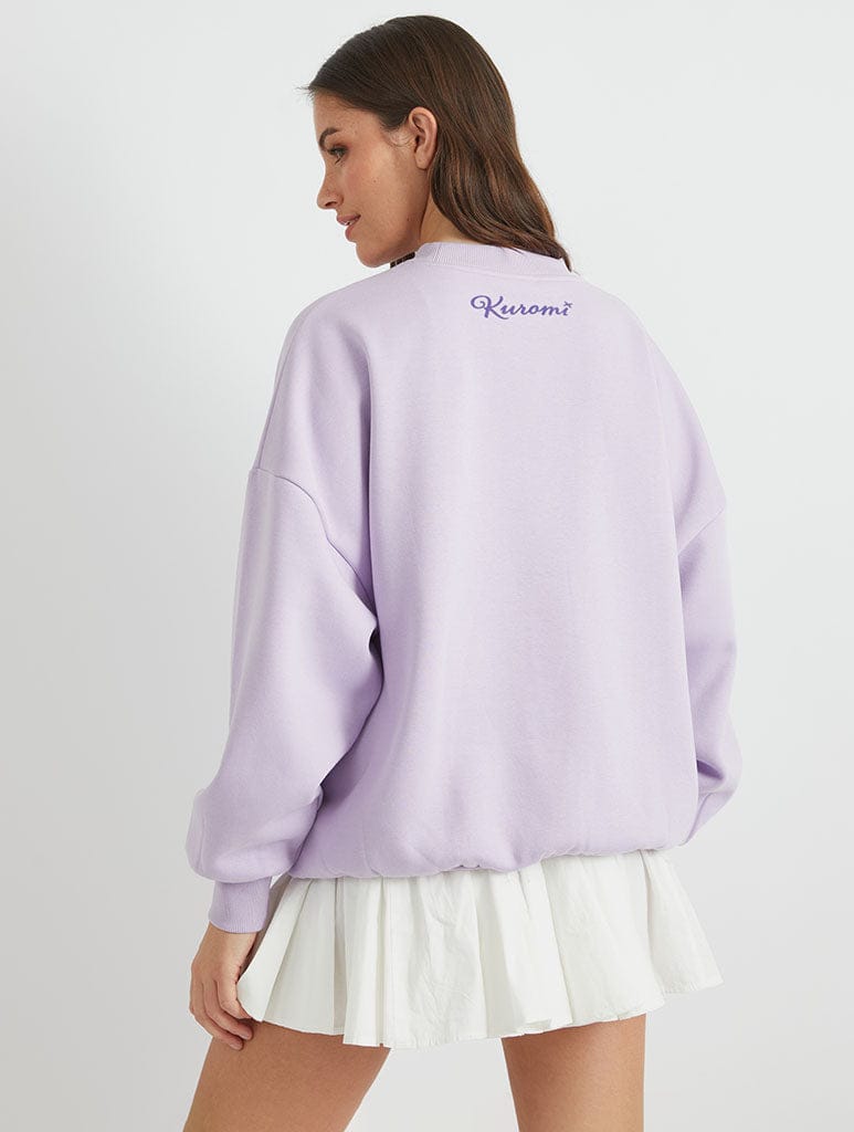 Hello Kitty x Skinnydip Kuromi Heart Patch Sweatshirt In Lilac