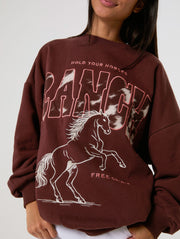 Hold Your Horses Brown Sweatshirt
