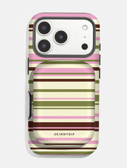 Horizontal Stripes Pink Green Brown Portable Magsafe Charger