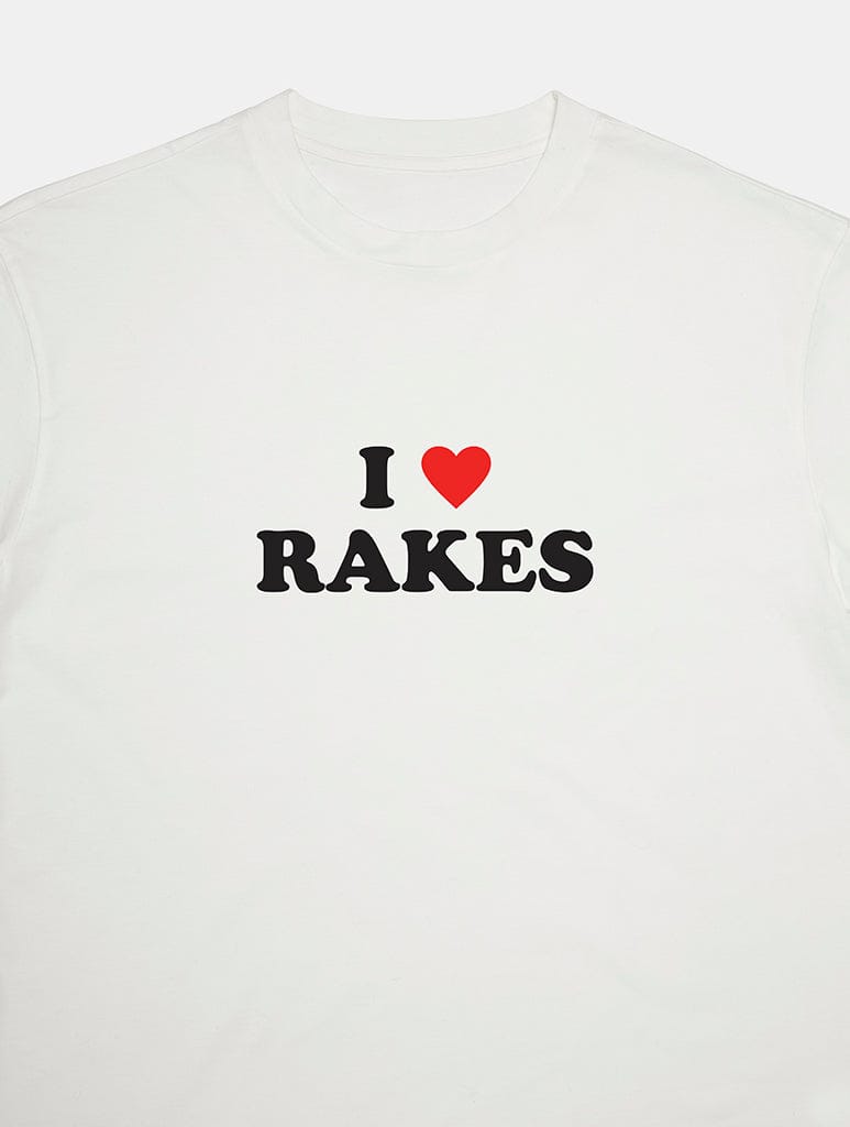 I Love Rakes Baby T-Shirt In White