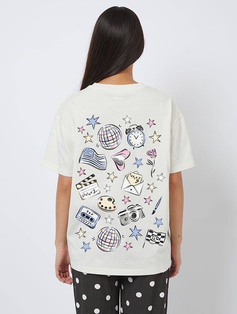 KATTDO Sticker T-Shirt In White - Image 1