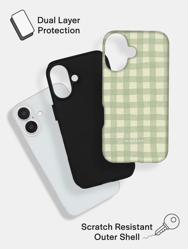 Light Green Gingham Ultra Protective iPhone Case