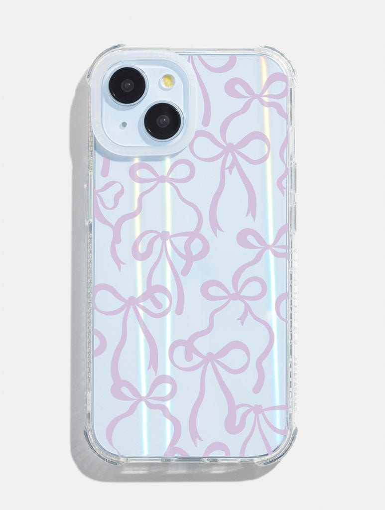 Lilac Bows Holo Shock iPhone Case - Image 1