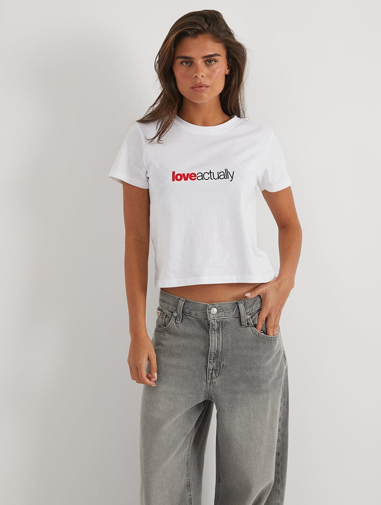 Love Actually x Skinnydip Baby T-Shirt In White - Image 1