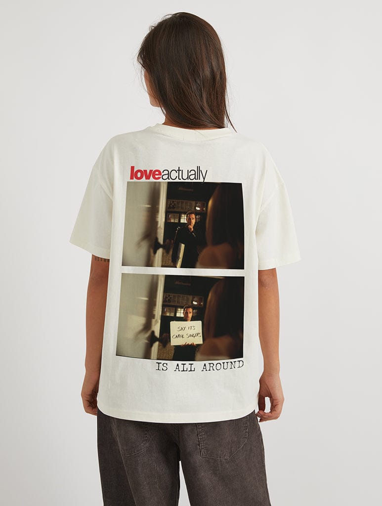 Love Actually x Skinnydip Movie T-Shirt In White - Image 1