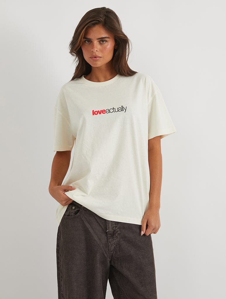 Love Actually x Skinnydip Movie T-Shirt In White